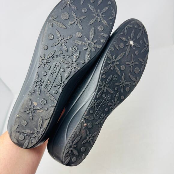 Fly Flot Italy Black Mesh Slide Sandals Comfort Slip-On Shoes Size 40 - Picture 10 of 13